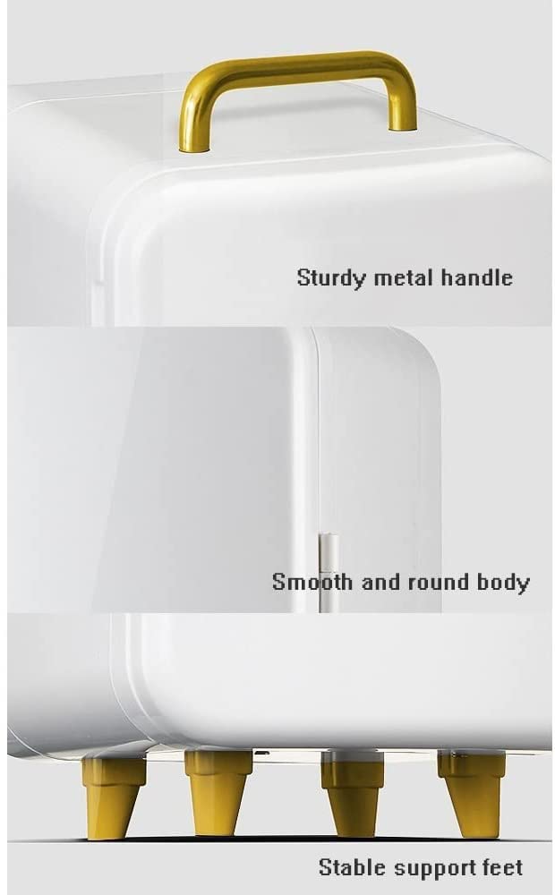 Mini Nevera Cosmética Portátil De 8 L, Nevera De Maquillaje De Belleza De 56 W, Congelador De Doble Uso para El Automóvil Y El Hogar con Asa para Dormitorio, Oficina O Dormitorio,Green