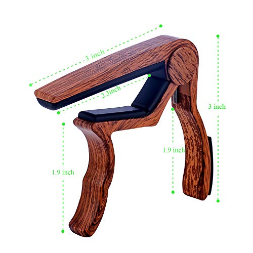 image for KingPoint Guitar Capo,Wood Grain Metal Capo,Single-handed Guitar Capo,