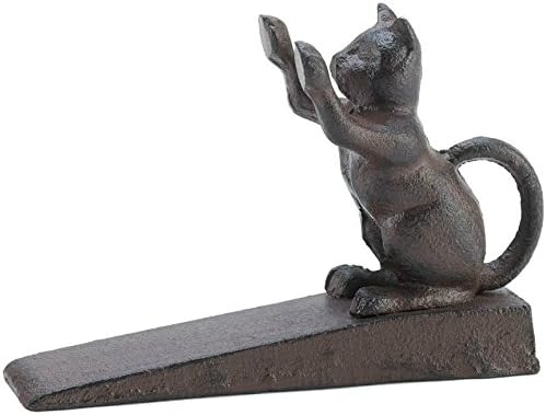 Cast Iron Paws Up Kitty Cat Door Stopper