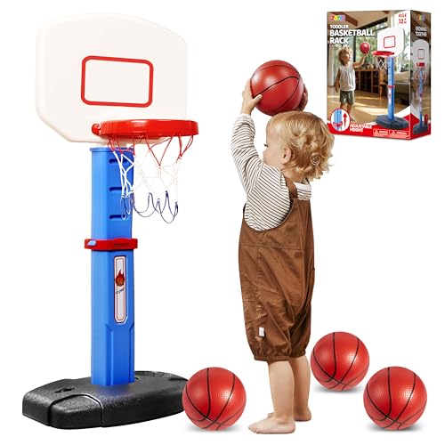 JOYIN Toddler Basketball Hoop Indoor, Adjustable Basketball...