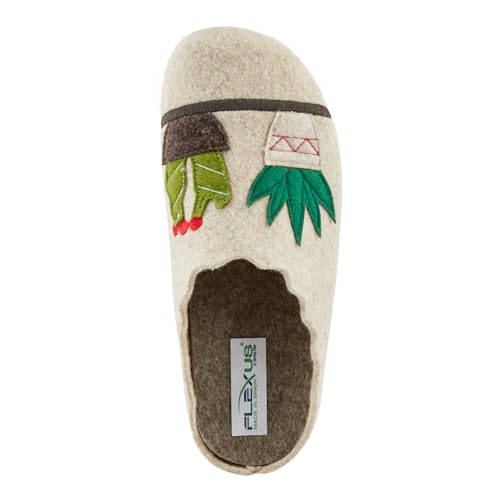 Flexus Women's HAPPYCACTUS Wool Felt Slides with Cactus Embroidery, Removable Insoles, and Rubber Outsole4