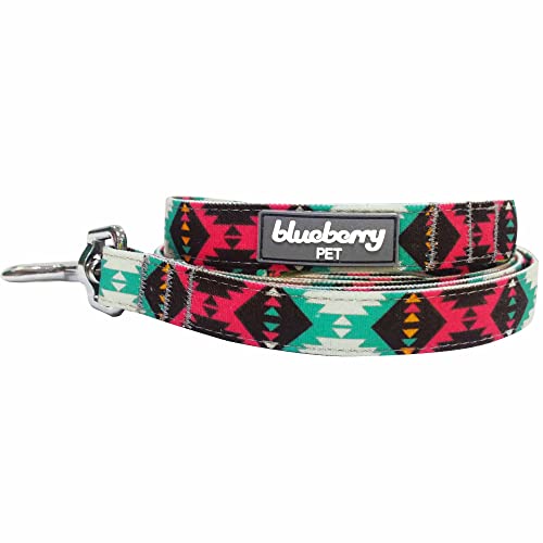 Blueberry Pet 2 Colors Southwestern Vintage Tribal Print Dog Leash with Soft & Comfortable Handle, 5 ft x 3/4
