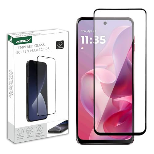 Image of AIBEX Military-Grade Tempered Glass Screen Protector Compatible for Motorola Moto G34 5G / Motorola Moto G45 5G with Edge to Edge Coverage and Easy Installation kit