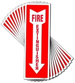 Fire Extinguisher Sign 15Pack Fire Extinguisher Stickers 4" x 12" 5 Mil Vinyl - Laminated for Ultimate Protection, Durability Self Adhesive Decal UV Protected & Weatherproof (Fire Extinguisher Sign)