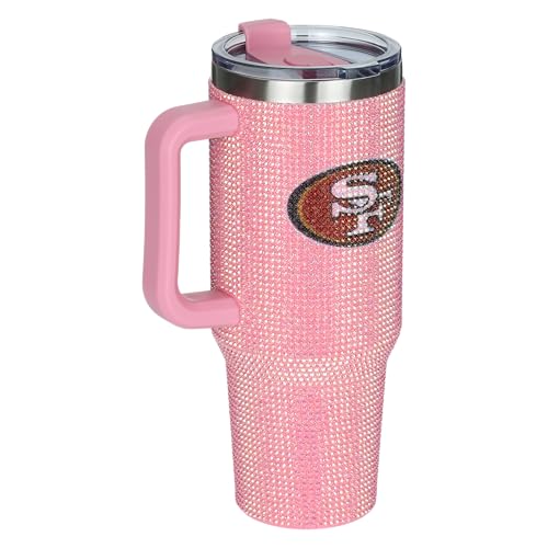 Image of The Memory Company Officially Licensed 40oz Pink Bling Game Day Tumbler, San Francisco 49ers