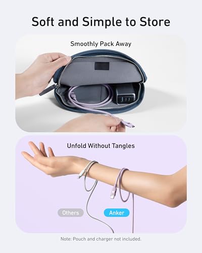 Image of Anker Nano USB C Cable, 240W Flexible Multi-Color Braided Cord, Fast Charging Type C Charger for iPhone 17 Series, MacBook Pro and More (Purple, 3ft)