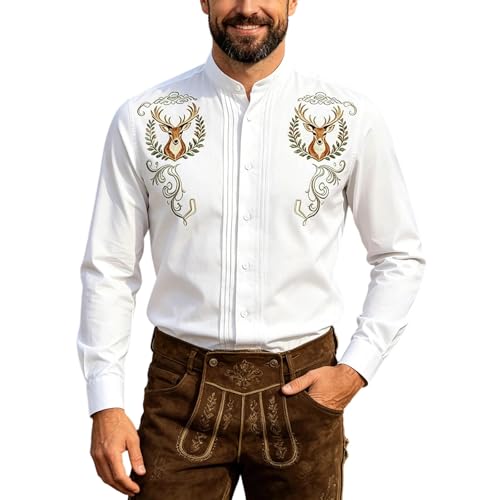 Chemise festive festival de la bière homme avec détails de patte de boutonnage