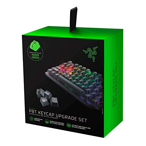 Razer Doubleshot PBT Keycap Upgrade Set for Mechanical & Optical Keyboards: Compatible with Standard 104/105 US and UK layouts - Razer Green (Renewed)