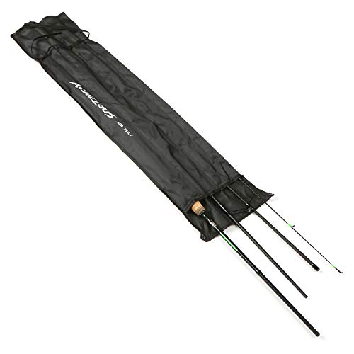 Andoer Vara de pesca portátil de fiação para viagem leve de fibra de carbono 4 peças vara de pesca