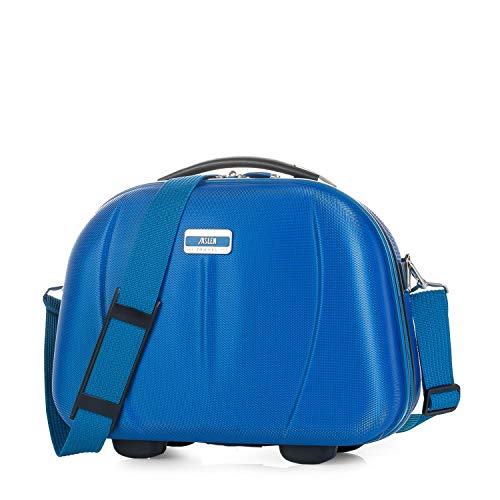 Preisvergleich Produktbild JASLEN - Starre Tasche Große Reisetasche, Toilette ABS. Reißverschluss schließen. Gurt befestigt zu Wagen. Mehrfach zu behandeln und ausziehbare Fächer. Spiegel. 56525, Color Blau