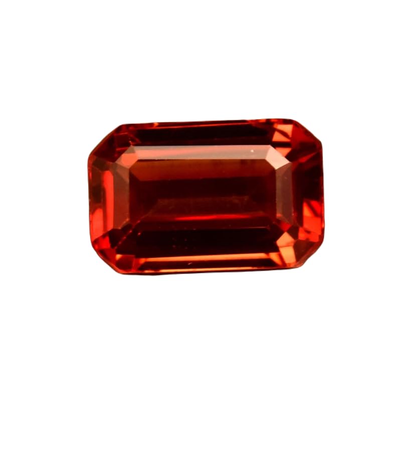 Saphir orange naturel 13x8mm de forme émeraude pour haute joaillerie