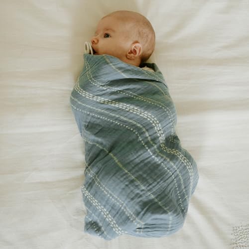 Image of Little Unicorn Muslin Swaddle Blanket for Newborns & Infants | Soft & Breathable Fabric | Baby Blanket for Swaddling, Nursing, Shower Gifts (Stillwater Stitch)