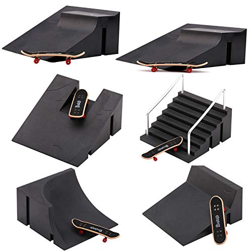 image for liangfudianzi Fingerboard Rail Park Stair Kit,Mini Finger Toy Skateboa