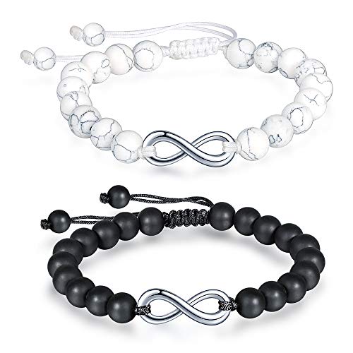 Preisvergleich Produktbild MicVivien Partner Armbänder aus Edelsteine mit Unendlichkeit Ewig Zeichen Charm