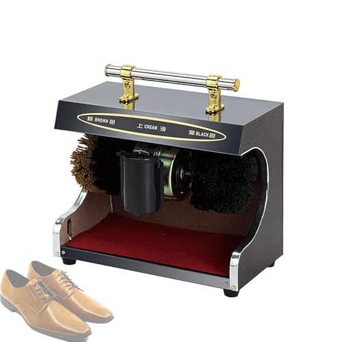 Limpiabotas EléCtrico MáQuina Limpiadora Zapatos Para Amigos Limpiabotas AutomáTico Con 2 Cepillos Y Dispensador De Abrillantador De Zapatos