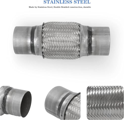 Image of Exhaust Flex Pipe 3 inchx6 inch Heavy Duty Stainless Steel 10 inch OL