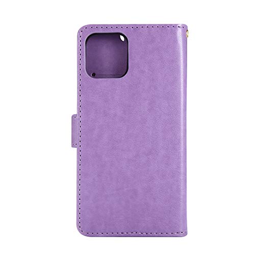Capa C-Super Mall-UK para iPhone 12 Pro, capa para iPhone 12, capa carteira em relevo borboleta com