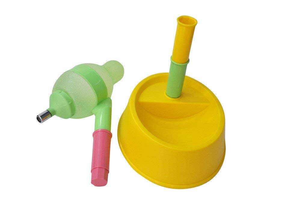 DELIFUR Dog Standing Water Dispenser Cat Cane Ciotola in Piedi con Palo Staccabile Alimentazione Automaticamente Acqua Regolabile Altezza(Giallo)
