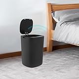 Cubo de basura con sensor inteligente, sin contacto, con tapa, para baño, cocina, dormitorio, baño, oficina (sin 2 pilas AA)
