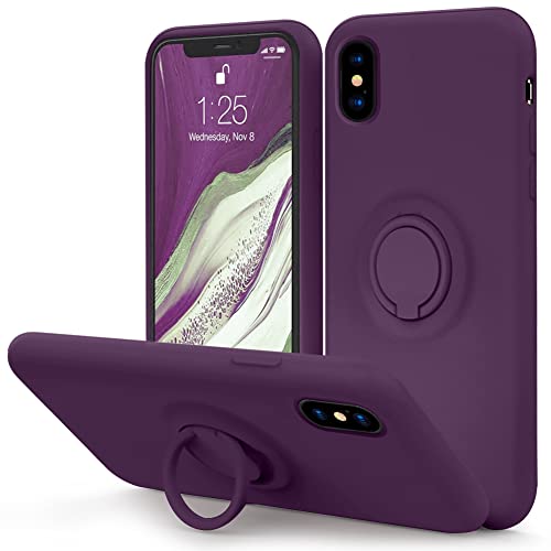 MOCCA for iPhone Xs Max Silicone Case with Kickstand | Anti-Scratch Full-Body Shockproof Protective Case for iPhone Xs Max - Grape
