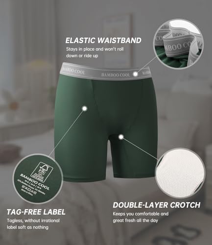 BAMBOO COOL Womens Boxer Briefs Boy Shorts Underwear Soft Stretch Panties for Women, 5-Pack3