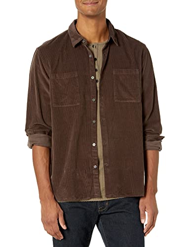 John Varvatos Star USA Men's Cole Regular FIT L/S Shirt, Espresso, XL