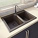 Ruvati 33 x 22 inch Drop-in Topmount Granite Composite Double Bowl Kitchen Sink - Espresso Brown - RVG1396ES