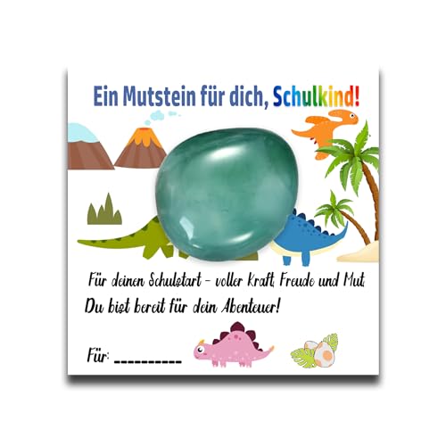 MKISHINE Glücksbringer Einschulung Mutstein Schulkind + Mutmonster Schulkind Mutstein 2025 Schultüte Füllung Schulanfang Geschenk Glücksbringer mit Grußkarte Geschenkbox