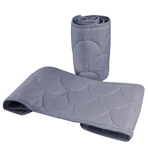 Breathable Crib Liner Pad for Baby, Crib Safety Guard Pad with Thick Padding, Nursery Crib Liner Protector for Boys Girls, Grey