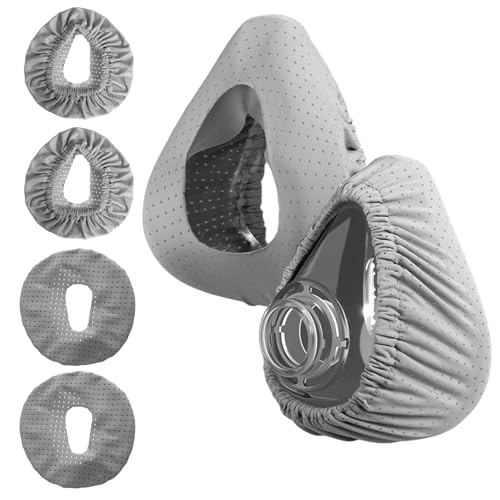 CPAP-Maskeneinlagen Kompatibel mit AirFit und AirTouch F20 F10 4 Stück Soft Wiederverwendbare Masken Liner Vollgesichtsmasken-Einlagen Elastisch CPAP Zubehör Grau