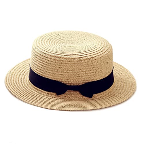 Chapeau de soleil en paille à bords plats pour vos vacances d'été à la plage en famille