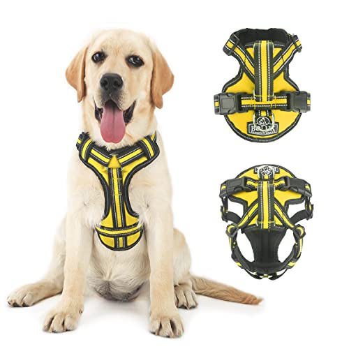 Bolux No Pull Dog Harness, Handmade Adjustable Pet Reflective Oxford Soft Vest Harness With Leash Clips For Small Medium Large Dogs, Pet No-Choke Harness With Nylon Handle #TOP6
