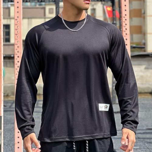 Men's Gym Workout Muscle T Shirts Long Sleeve Lightweight Running Athletic Tops Mesh Breathable Quick Dry Rash Guard2