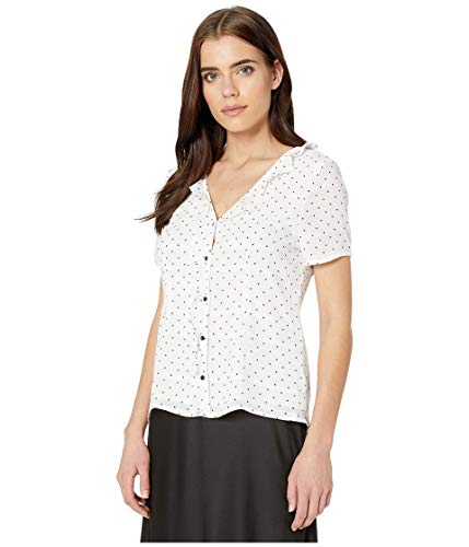cupcakes and cashmere Women's Verona Polka Dot Blouse, Ivory, Extra Small