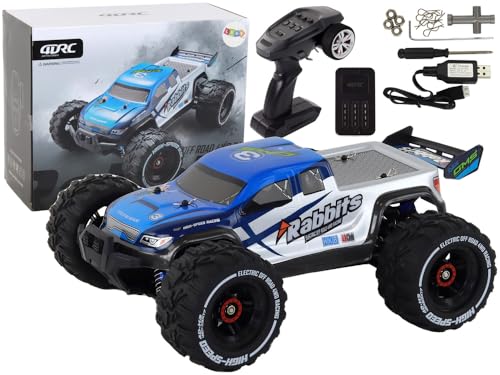 Image of SUPER TOY 1:18 Scale All Terrain RC Car, 35 KPH High Speed 4WD Electric Vehicle Hobby Car with 2.4 GHz Remote Control 4X4 Waterproof Off-Road Truck 6-Axis Shock Absorption with Rechargeable Battery