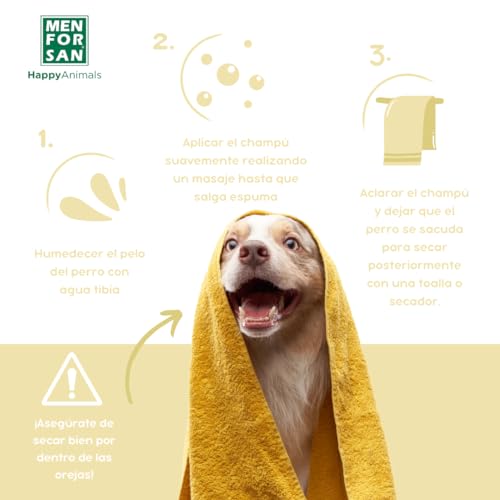 MENFORSAN Anti-Schuppen-Shampoo für Hunde | Bekämpft Schuppen und Hautschuppung | Zitrone | Weiches und glänzendes Fell | Reinigende und tonisierende Wirkung | 300 ml