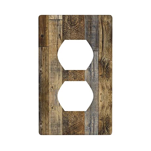 Country Rustic Retro 1 Gang Duplex Outlet Covers Wall Plate Covers Decorative Farmhouse Light Switch Cover Electrical Faceplate For Kitchen Barn Farm House Home Wall Panel Room Decorate (Plastic) #TOP23