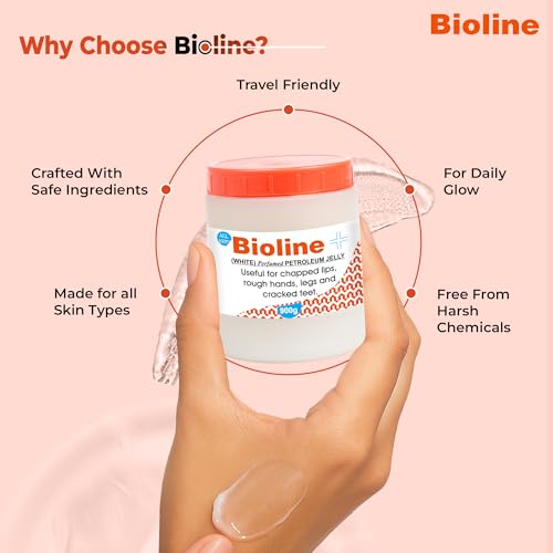 Image of Bioline White Perfumed Petroleum Jelly | Deep Moisture & Skin Protection | Heals Dry Skin, Chapped Lips, Cracked Heels & Minor Cuts | Daily Use for All Skin Types- 900g (Pack of 2)