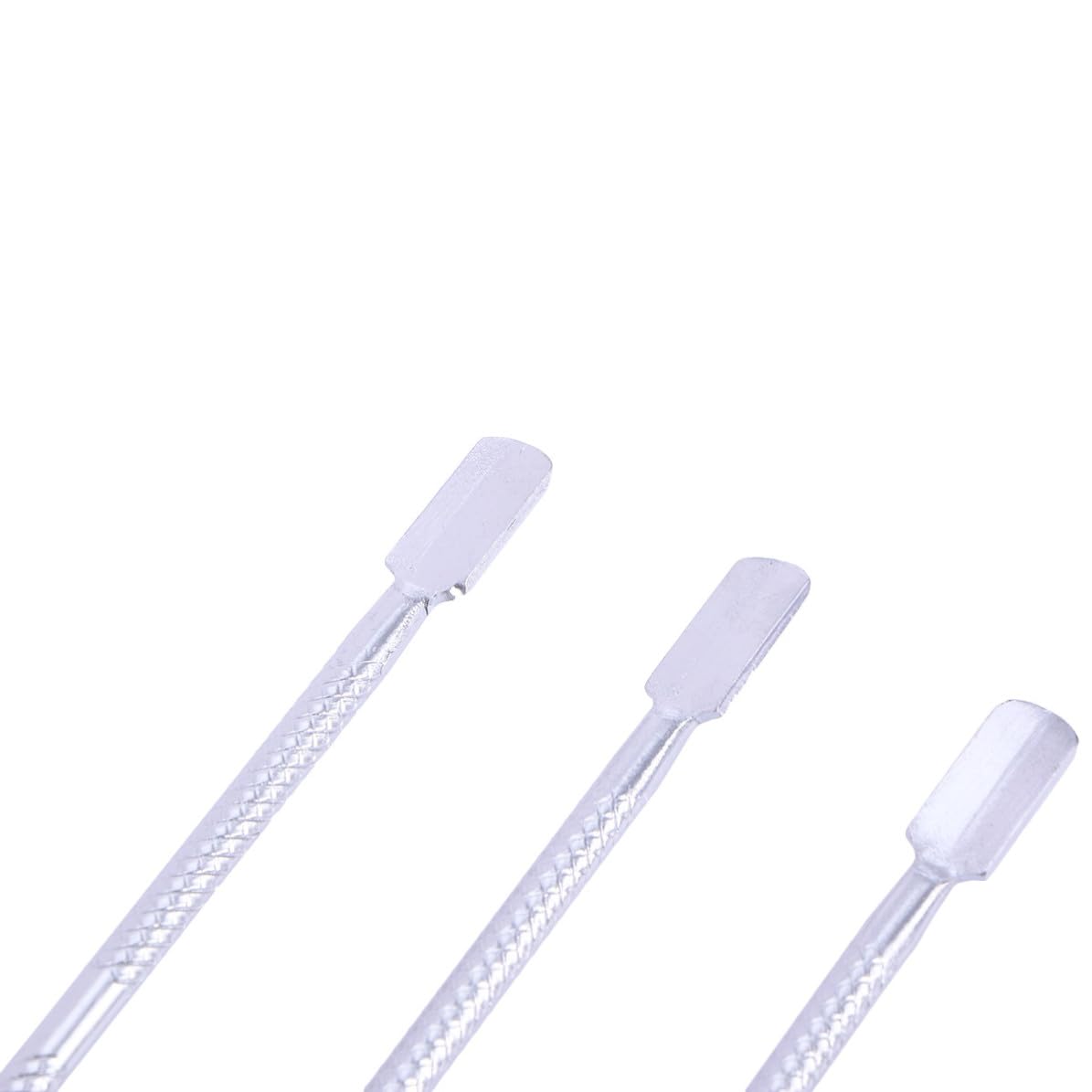 Nail Cuticle Spoon Pusher Tool Kit, Silver Stainless Steel 3pcs