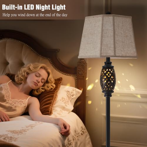 Image of Luvkczc Vintage Floor Lamp with Cutout Design & Glowing Light