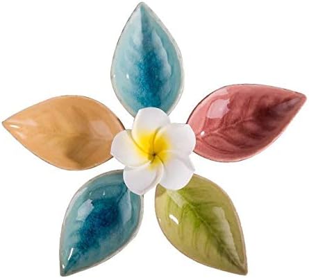 Juego de 6 mini platos multiusos de cerámica para condimentos/aperitivo/platos de porcelana multicolor en forma de hoja, juego de cuencos de