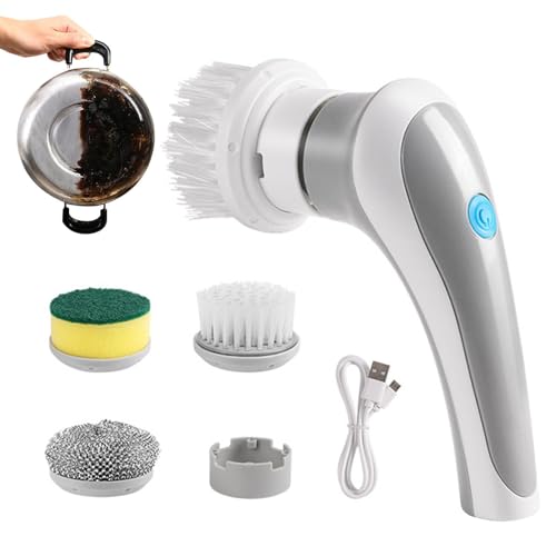 Purificador Eléctrico Portátil - Electric Brus | Purificador Eléctrico Inalámbrico, Purificador Portátil De Rotación De 360 Grados Con 3 Cabezales De Cepillo Reemplazables, Purificador De Ducha Para