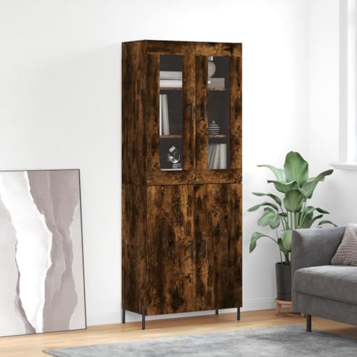 DYRJDJWIDHW Mueble aparador,Muebles de Comedor,aparador de Cocina,Aparador Alto Madera contrachapada Roble Ahumado 69,5x34x180 cmAdecuado para cocinas, Salones pasillos