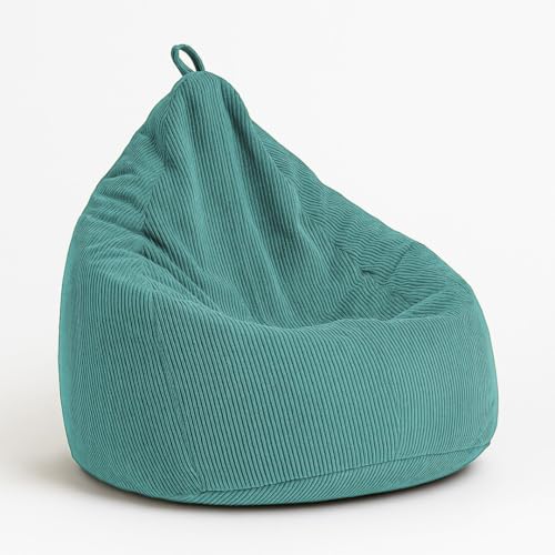chilly pilley® Puf de Pana con Relleno de EPS - cojín de Asiento, cojín de Juego, Muchos Colores, 85x125 Turquesa