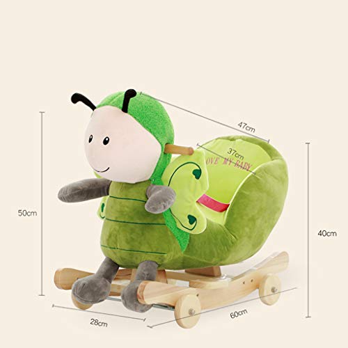 Schaukelpferd Schaukeltier Kinder Stuhl Baby Trojan Spielzeug Geschenk Massivholz Niedlichen Cartoon Holz Musik Shake… – Bild 5