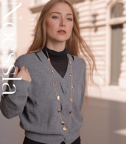 Noessla Long Gold Necklace for Women Long Beaded Chain Necklace Costume Jewelry Gifts for Women Trendy4