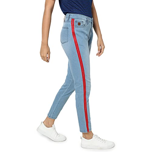 Image of PINACOLADA Women Side Striped Stylish Denim Jeans