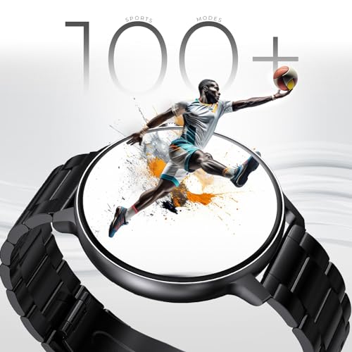 Image of beatXP Evoke Neo 1.43 inch Super AMOLED Display Bluetooth Calling Smart Watch, 466 * 466px, 800 Nits, 60Hz Refresh Rate, 100+ Sports Modes, 24 /7 Health Tracking, AI Voice Assistant, IP67