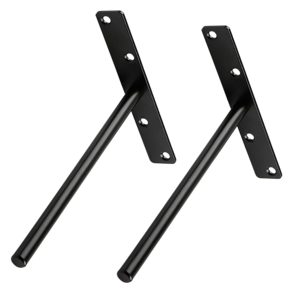 Soporte de estante oculto con escuadras invisibles reforzadas de 20cm negro