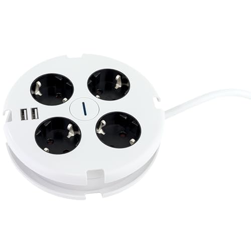 Multiprise USB pour brancher 4 appareils bloc multiprise blanc 16A avec câble